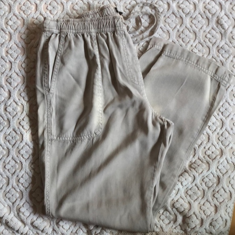 Hilary Radley | Drawstring Pants | Light Tan | Large